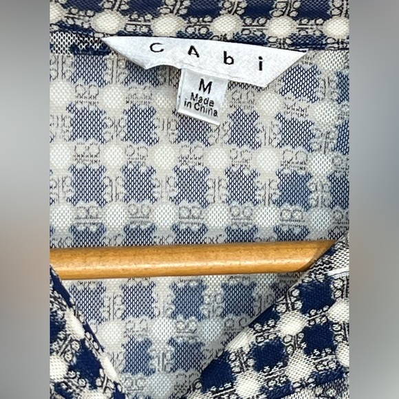 CAbi Blouse Womens size Medium Button Up Sheer Long Sleeve Plaid Career - Picture 4 of 10